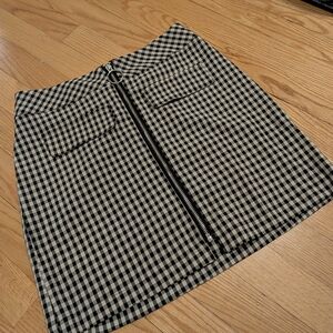 Urban Outfitters Black and White Checkered Mini Skirt